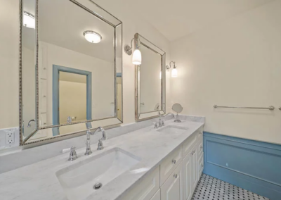 Blue and White Bathroom Remodel Keselman Group