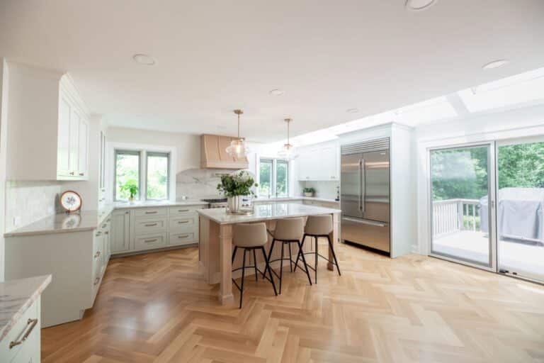 Beachwood OH home remodel kitchen modern white oak cabinets
