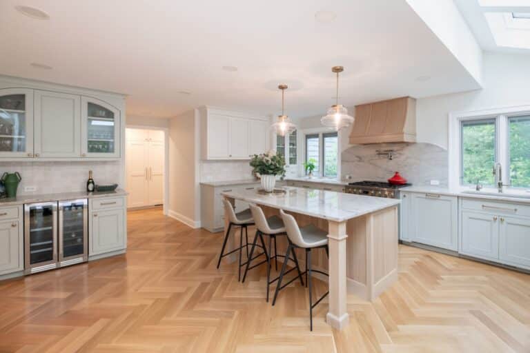 Beachwood OH home remodel kitchen modern white oak cabinets