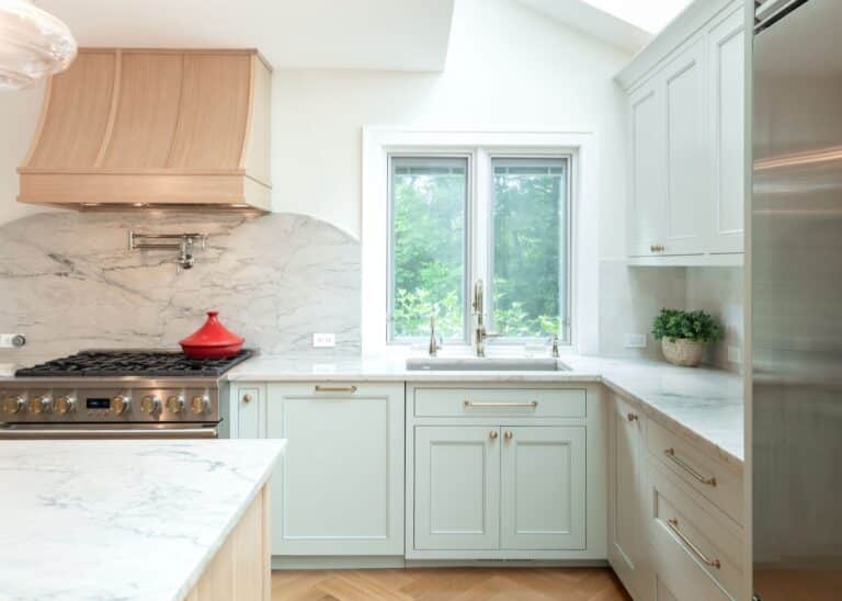 Beachwood OH home remodel kitchen modern white oak cabinets