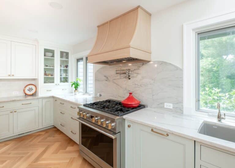 Beachwood OH home remodel kitchen modern white oak cabinets