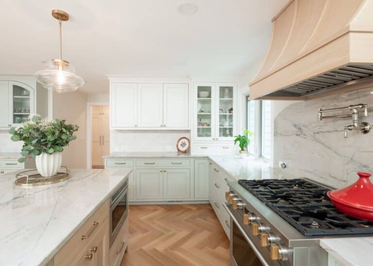 Beachwood OH home remodel kitchen modern white oak cabinets