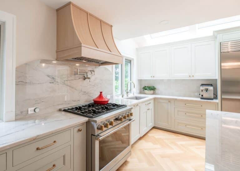 Beachwood OH home remodel kitchen modern white oak cabinets