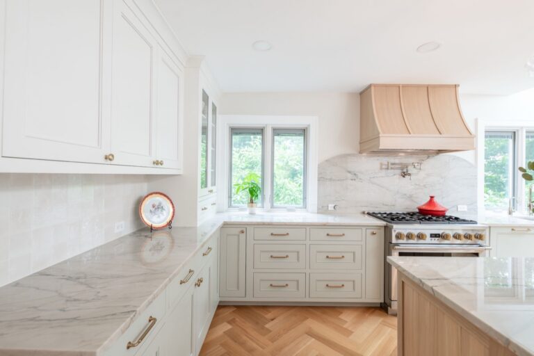 Beachwood OH home remodel kitchen modern white oak cabinets