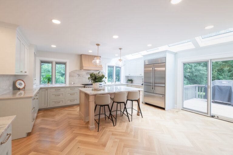 Beachwood OH home remodel kitchen modern white oak cabinets