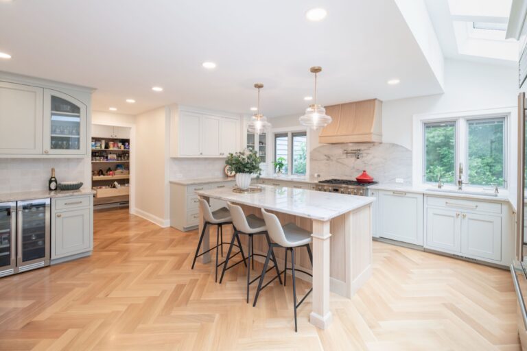 Beachwood OH home remodel kitchen modern white oak cabinets