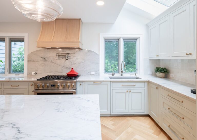 Beachwood OH home remodel kitchen modern white oak cabinets