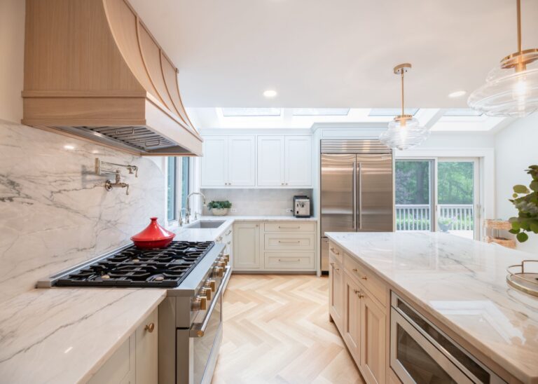 Beachwood OH home remodel kitchen modern white oak cabinets