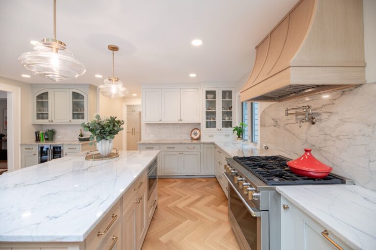 Beachwood OH home remodel kitchen modern white oak cabinets