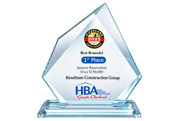 2025 Cleveland Choice Award trophy - Best Remodel, Interior Renovation over $150,000