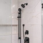 kcg eastlake oh home remodel bathroom shower black fixtures - Keselman Construction Group Inc