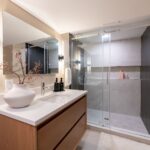 kcg pepper pike oh basement remodel bathroom vanity and glass shower - Keselman Construction Group Inc